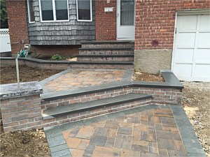 toffee onyx cambridge holland 4x8 pavers bluestone tread planter box light post landing planter box